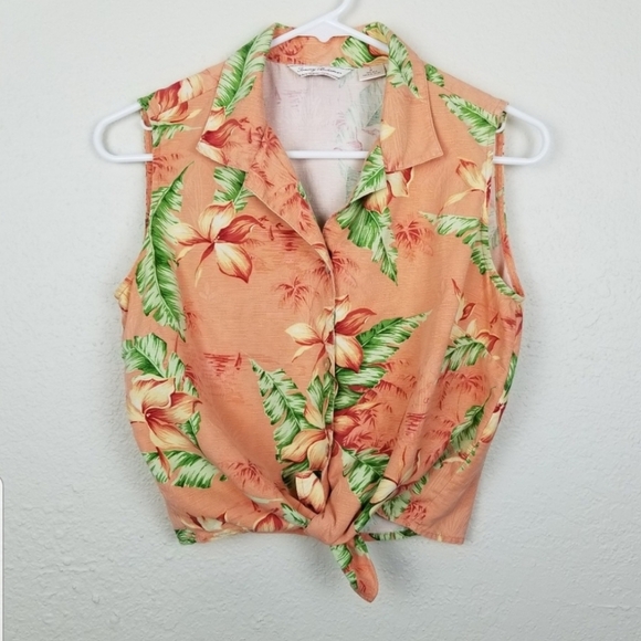 Tommy Bahama| Tropical printed tie crop top - Picture 1 of 5
